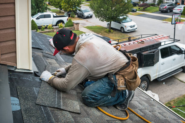 Professional Roof Installation technician working in Shirley, NY